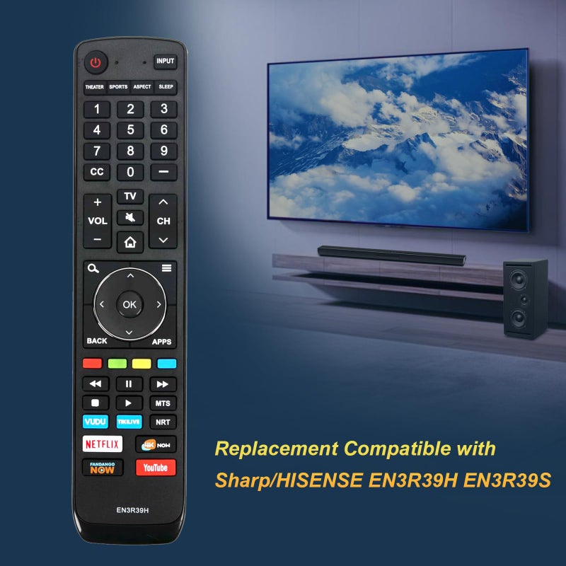 AULCMEET EN3R39H Replacement Remote Control Compatible with Hisense LCD LED Smart 4K TV 43H6080E 43H6E 49H6E 50H6E 55EU6070 55H6E 55H8E 55H9D 65H6E 65H8E 49H6E 60H6E 49H6E1 60H6E1 49H6020E 60H6020E 49H6030E - Image 5